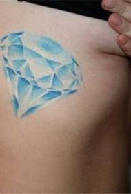 ljepota bočnih prsa šareni dijamantski uzorak tetovaže