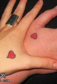 rødt hjerte par tatoveringsmønster
