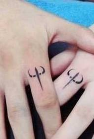 hand simple couple tattoo pattern