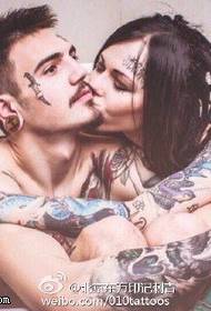 Tattoo patroon in Europese en Amerikaanse stijl paar