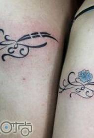 Arm Couple Totem Vine Tattoo Patroon