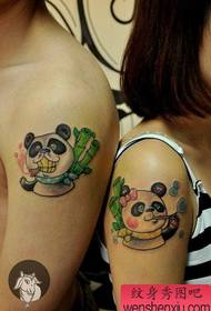 arm cute couple panda tattoo pattern