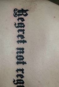 tattoos ubax lafdhabarta 115601-Spine English tattoo sawir xarrago oo xarrago leh