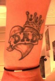 wrist love letters and crown tattoo pattern