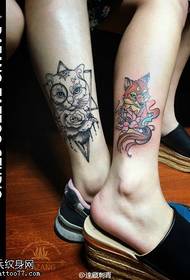 Couple of beautiful owl fox tattoo designs
