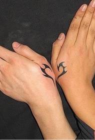 Hukou beautiful couple totem tattoo