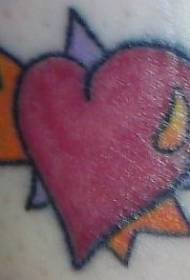 leg color love triangle tattoo pattern