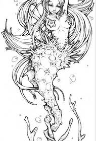 tatuirovka figurasi mermaid tatuirovka qo'lyozma ishlarining eskizini tavsiya qildi
