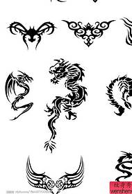टोटेम ड्रैगन टैटू पांडुलिपि पैटर्न का एक सेट
