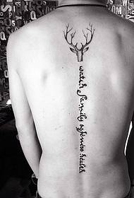 Men's spine personality unique totem tattoo tattoo