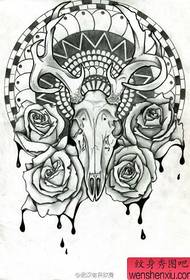 Lucrări manuscrise de tatuaj Deer Rose