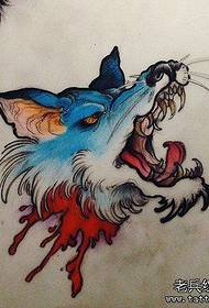 Manuscrit de tatouage de loup