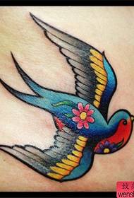 color swallow tattoo works