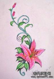 Tattoo show bar recommended a flower tattoo manuscript pattern