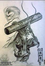 húðflúrfigur mælti með Sun Wukong húðflúrhandriti virkar 116702-Qi Tian Da Sheng Sun Wukong húðflúrhandrit verk eftir húðflúr til að deila því