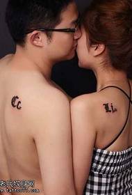 shoulder fashion couple tattoo pattern