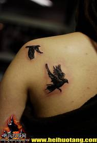 shoulder monochrome small mini pigeon tattoo pattern