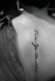Spine Simple English word tattoo tattoo