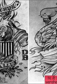 et sett med tatoveringsmanuskripter i svart og hvit stil som deles av mitt tatoveringsmuseum