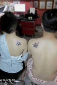 shoulder crown couple tattoo pattern