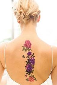 иностранная красавица позвоночное красивый цветок татуировка татуировка