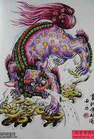 Colored Tang lion tattoo manuscripts are shared by tattoos.116744-Kirin tattoos are shared by tattoos 116745-A set of splash-style tattoos are shared by the tattoo hall