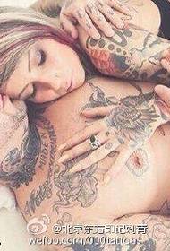 sweet couple tattoo pattern