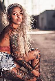 Indian beauty full of personality totem tattoo femininity distribution