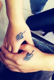 Hukou beautiful couple wings totem tattoo