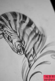 лента за шоу за тетоважи препорачуваат скица зебра шема на тетоважи 117803-образец за ракопис за тетоважа