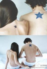 情侶脖子美麗的星星紋身圖