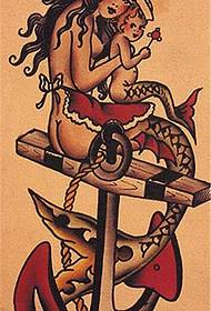 Slika preporučenog tetovaža preporučuje se uzorak rukopisa tetovaže sirena na brodu