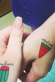 little couple tattoo is also a way to pass love
