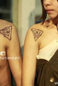 couple good-looking triangle tattoo pattern