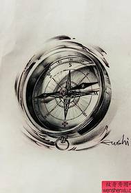 a compass tattoo manuscript pattern