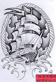 Black Grey Sailboat Tattoo Works