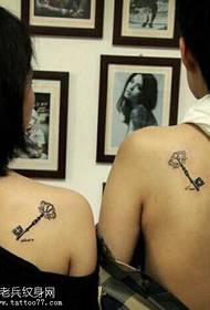 key couple tattoo pattern