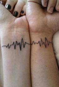 you make me stunned couple ECG tattoo