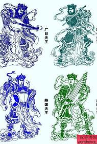 Patrón de manuscrito del tatuaje Tianwang