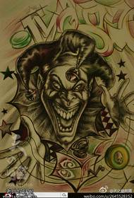 紋身圖推薦彩色小丑紋身手稿作品