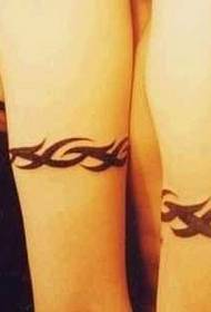 couple arm simple totem tattoo pattern