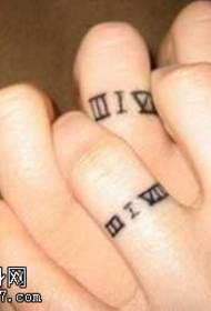 finger engelska par tatuering mönster