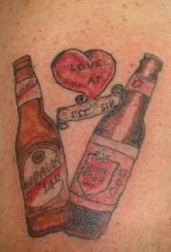 skulderfarve mexicansk ølflaske tatoveringsmønster