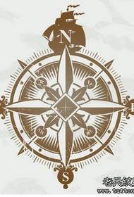 personal compass tattoo pattern