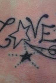nyenyezi ndi zilembo za Chingerezi tattoo