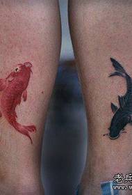 leg couple ink painting squid tattoo pattern