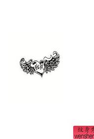 pola manuskrip tato sayap cinta