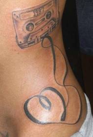 muški struk bočne vrpce za tetovažu srca