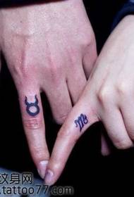 finger couple totem constellation tattoo pattern