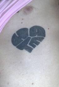 black broken heart tattoo pattern